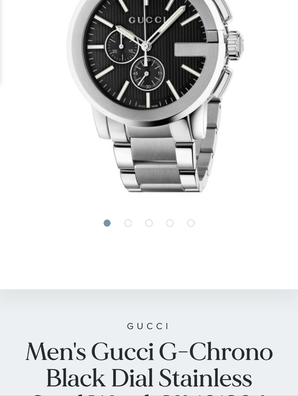 Gucci G-Chrono Silver Stainless Steel Chronograph Watch with Black Dial - Picture 6 of 7